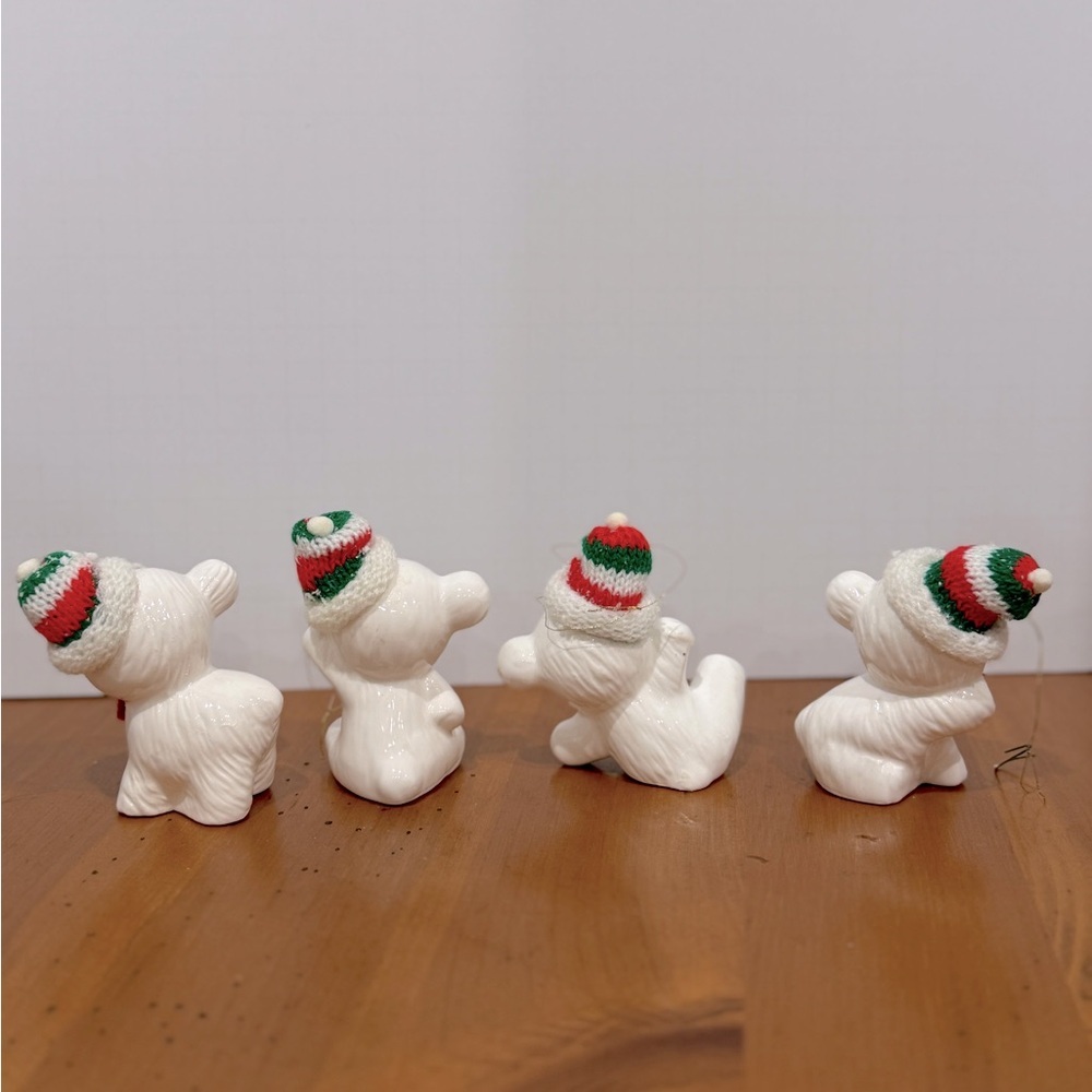 Vintage 80’s snow bear ornaments glass - Picture 6 of 6